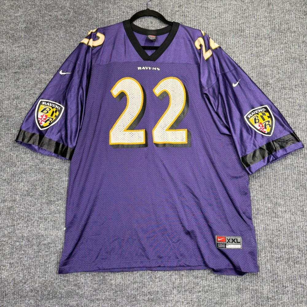 Nike Team Baltimore Ravens Fish 22 Football Jersey Purple Mens XXL
